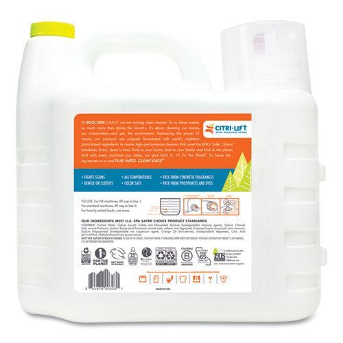 Boulder Clean Liquid Laundry Detergent, Citrus Breeze, 200 oz Bottle, 2-Carton 003038CT