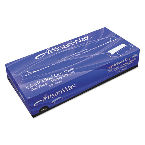 Bagcraft ArtisanWax Interfolded Dry Wax Deli Paper, 10 x 10.75, White, 500-Box, 12 Boxes-Carton P012010