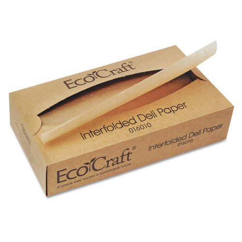 Bagcraft EcoCraft Interfolded Soy Wax Deli Sheets, 10 x 10.75, 500-Box, 12 Boxes-Carton 1601016010