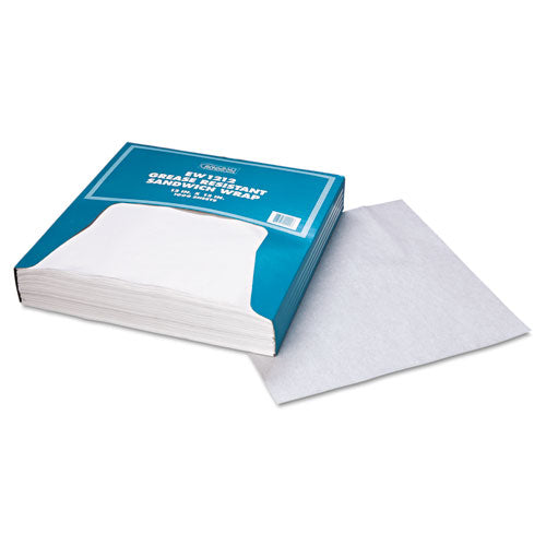 Bagcraft Grease-Resistant Paper Wraps and Liners, 12 x 12, White, 1,000-Box, 5 Boxes-Carton P057012