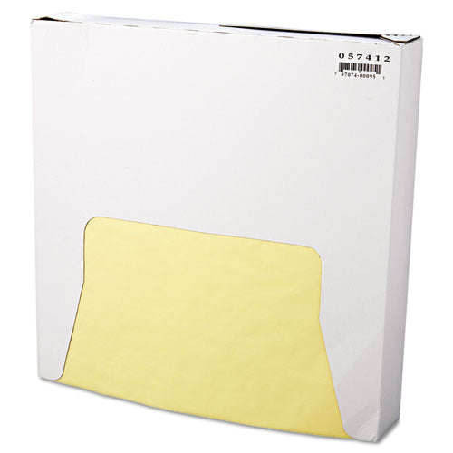 Bagcraft Grease-Resistant Paper Wraps and Liners, 12 x 12, Yellow, 1,000-Box, 5 Boxes-Carton P057412