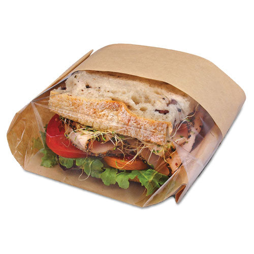 Bagcraft Dubl View Sandwich Bags, 2.35 mil, 9.5" x 2.75", Natural Brown, 500-Carton 300094