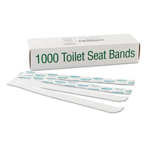 Bagcraft Sani-Shield Printed Toilet Seat Band, 16 x 1.5, Deep Blue-White, 1,000-Carton BGC 300591