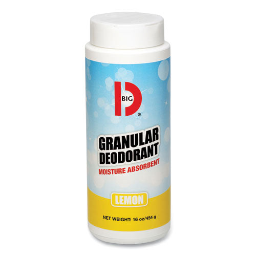 Big D Industries Granular Deodorant, Lemon, 16 oz, Shaker Can, 12-Carton 015000