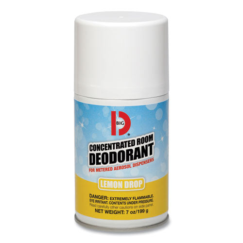 Big D Industries Metered Concentrated Room Deodorant, Lemon Scent, 7 oz Aerosol Spray, 12-Carton 045100