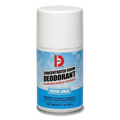 Big D Industries Metered Concentrated Room Deodorant, Fresh Linen Scent, 7 oz Aerosol Spray, 12-Box 047200