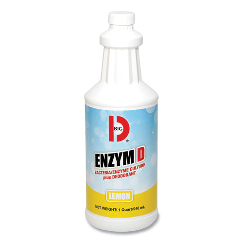 Big D Industries Enzym D Digester Liquid Deodorant, Lemon, 32 oz Bottle, 12-Carton 050000