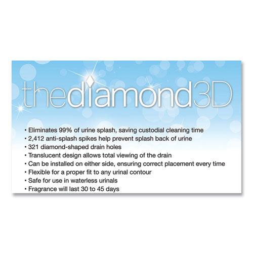 Big D Industries Diamond 3D Urinal Screen, Lavender Lace Scent, 0.13 oz, Lavender, 10-Box 062900