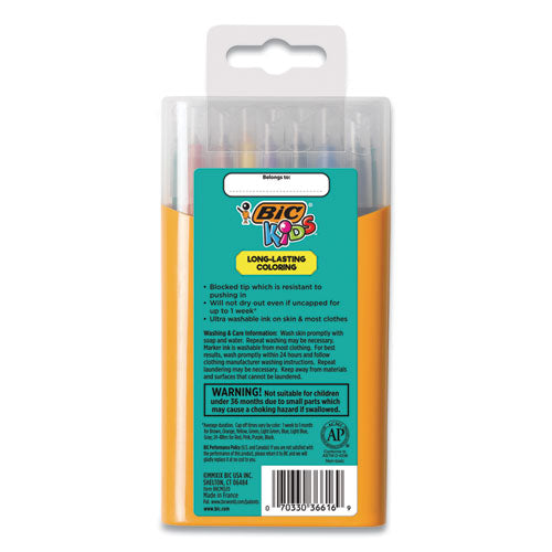 BIC Kids Ultra Washable Markers, Plastic Tube, Medium Bullet Tip, Assorted Colors, 20-Pack BKCMD20AST