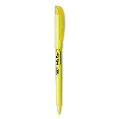 BIC Brite Liner Highlighter Value Pack, Yellow Ink, Chisel Tip, Yellow-Black Barrel, 24-Pack BL241-YW
