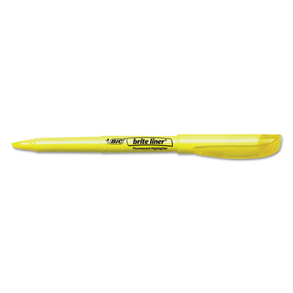 BIC Brite Liner Highlighter Value Pack, Yellow Ink, Chisel Tip, Yellow-Black Barrel, 24-Pack BL241-YW