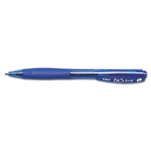 BIC BU3 Ballpoint Pen, Retractable, Bold 1 mm, Blue Ink, Blue Barrel, Dozen BU311BE