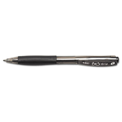 BIC BU3 Ballpoint Pen, Retractable, Bold 1 mm, Black Ink, Black Barrel, Dozen BU311BK