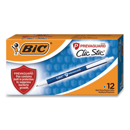 BIC PrevaGuard Ballpoint Pen, Retractable, Medium 1 mm, Blue Ink, Blue Barrel CSA11BE