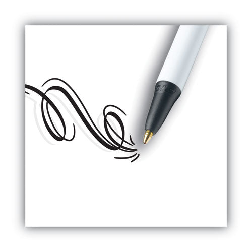 BIC Clic Stic Ballpoint Pen Value Pack, Retractable, Medium 1 mm, Black Ink, White Barrel, 24-Pack CSM241-BK