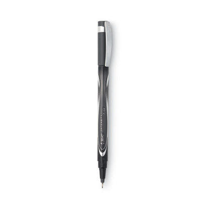BIC Intensity Porous Point Pen, Stick, Fine 0.5 mm, Black Ink, Black Barrel, Dozen FPIN11-BK