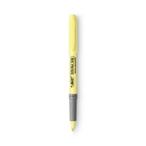 BIC Brite Liner Grip Pocket Highlighter, Assorted Ink Colors, Chisel Tip, Assorted Barrel Colors, 6-Pack GBLDP61AST
