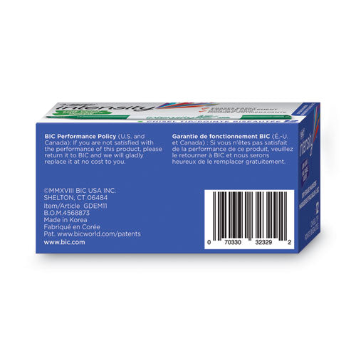 BIC Intensity Low Odor Chisel Tip Dry Erase Marker, Broad Chisel Tip, Green, Dozen GDEM11 GRN