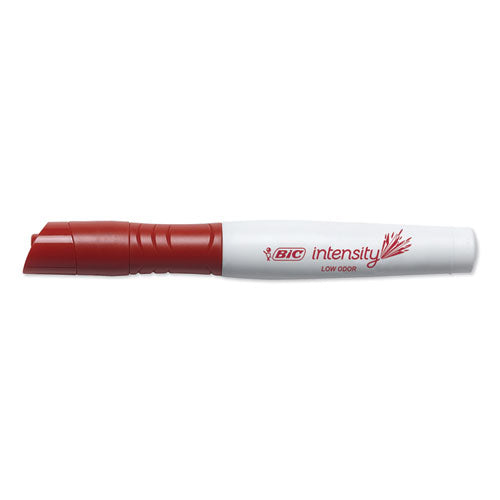 BIC Intensity Low Odor Chisel Tip Dry Erase Marker, Extra-Broad Bullet Tip, Red, Dozen GDEM11 RED