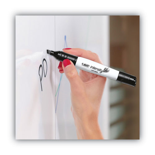 BIC Intensity Low Odor Chisel Tip Dry Erase Marker, Extra-Broad Bullet Tip, Red, Dozen GDEM11 RED