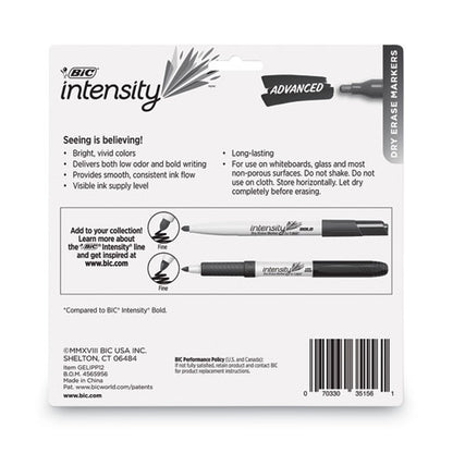 BIC Intensity Advanced Dry Erase Marker, Pocket-Style, Medium Bullet Tip, Assorted Colors, Dozen GELIPP121-AST
