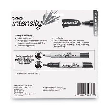 BIC Intensity Advanced Dry Erase Marker, Tank-Style, Broad Chisel Tip, Assorted Colors, Dozen GELITP121-AST
