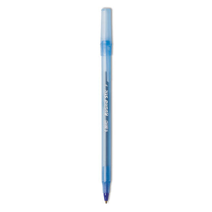 BIC Round Stic Xtra Precision Ballpoint Pen, Stick, Fine 0.8 mm, Blue Ink, Translucent Blue Barrel, Dozen GSF11 BLU