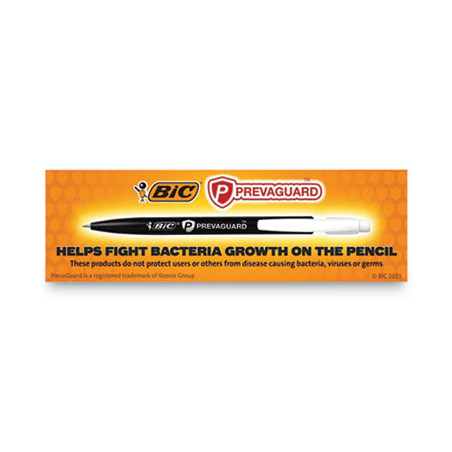 BIC PrevaGuard Media Clic Mechanical Pencils, 0.7 mm, HB (#2), Black Lead, 6 Black Barrel-6 Blue Barrel, Dozen MPCMA11