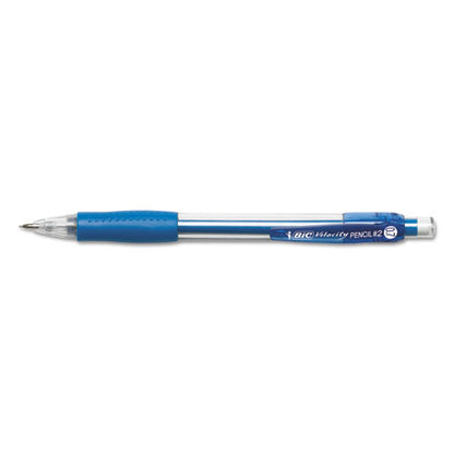 BIC Velocity Original Mechanical Pencil, 0.7 mm, HB (#2.5), Black Lead, Blue Barrel, Dozen MV711 BLK