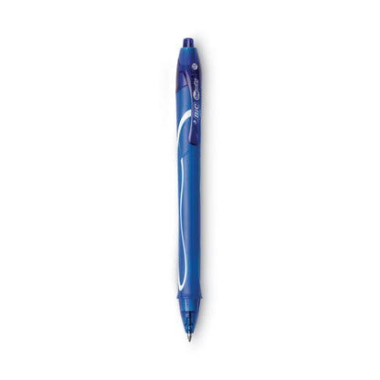 BIC Gel-ocity Quick Dry Gel Pen, Retractable, Medium 0.7 mm, Blue Ink, Blue Barrel, Dozen RGLCG11-BE