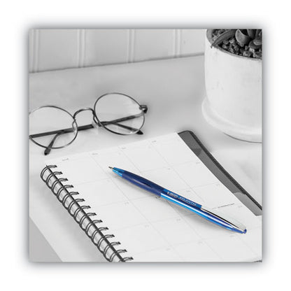 BIC GLIDE Ballpoint Pen, Retractable, Medium 1 mm, Blue Ink, Blue Barrel, Dozen VCG11 BLU