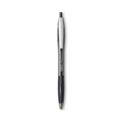 BIC GLIDE Ballpoint Pen, Retractable, Medium 1 mm, Black Ink, Black Barrel, Dozen VCG11 BLK
