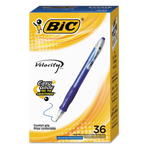 BIC GLIDE Ballpoint Pen Value Pack, Retractable, Medium 1 mm, Blue Ink, Blue Barrel, 36-Pack VLG361-BLU