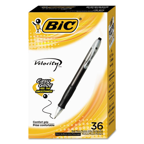 BIC GLIDE Ballpoint Pen Value Pack, Retractable, Medium 1 mm, Black Ink, Black Barrel, 36-Pack VLG361-BLK