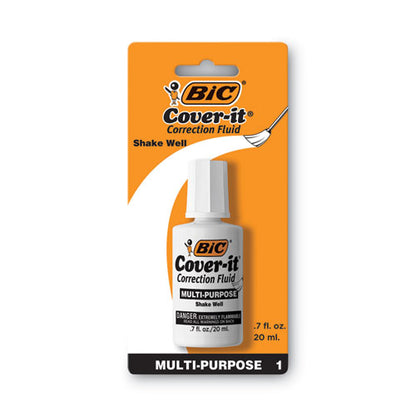 BIC Cover-It Correction Fluid, 20 ml Bottle, White, Dozen WOC12