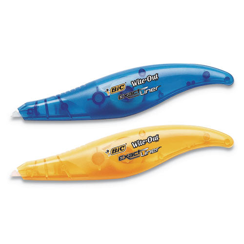 BIC Wite-Out Brand Exact Liner Correction Tape, Non-Refillable, Blue-Orange, 1-5" x 236", 2-Pack WOELP21