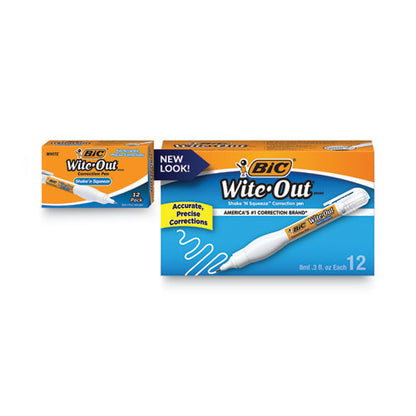 BIC Wite-Out Shake 'n Squeeze Correction Pen, 8 mL, White WOSQP11 WHI