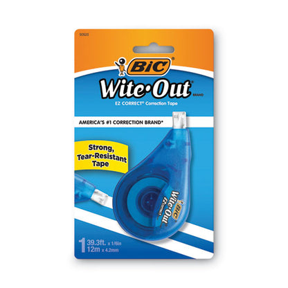BIC Wite-Out EZ Correct Correction Tape, Non-Refillable, 1-6" x 472" WOTAPP11 WHI