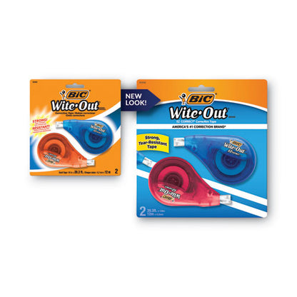 BIC Wite-Out EZ Correct Correction Tape, Non-Refillable, 1-6" x 472", 2-Pack WOTAPP21