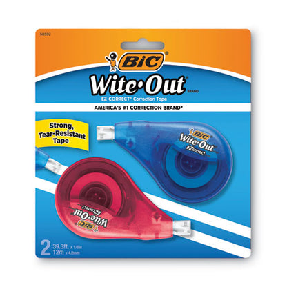 BIC Wite-Out EZ Correct Correction Tape, Non-Refillable, 1-6" x 472", 2-Pack WOTAPP21