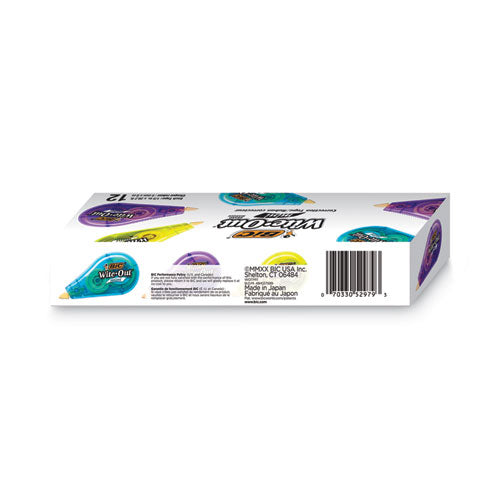BIC Wite-Out Brand Mini Correction Tape, Non-Refillable, 1-5" w x 26.2 ft, Assorted WOTM11