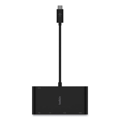 Belkin USB-C Multimedia + Charge Adapter, 4K HDMI; USB-A; USB-C; VGA, 4.9 ft, Black AVC004BK-BL