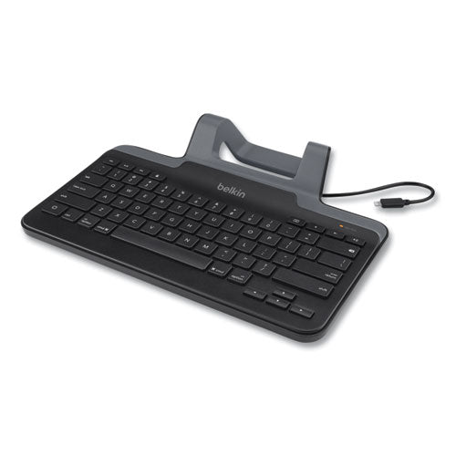 Belkin Wired Tablet Keyboard with Stand for for iPad with Lightning Connector, Black B2B130