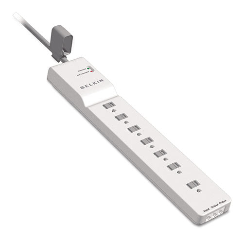 Belkin Home-Office Surge Protector, 7 Outlets, 6 ft Cord, 2320 Joules, White BE107200-06