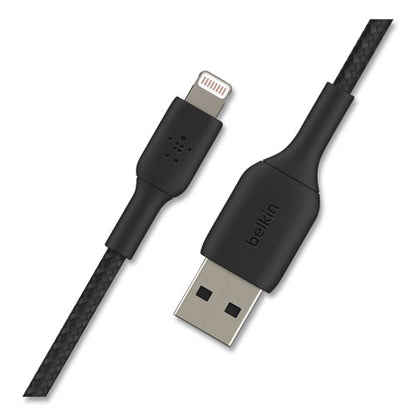 Belkin BOOST CHARGE Braided Lightning to USB-A ChargeSync Cable, 6.6 ft, Black CAA002BT2MBK