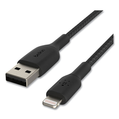 Belkin BOOST CHARGE Braided Lightning to USB-A ChargeSync Cable, 6.6 ft, Black CAA002BT2MBK
