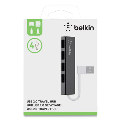 Belkin 4-Port Ultra-Slim Travel Hub, 4 Port, Nightshade-White F4U042BT