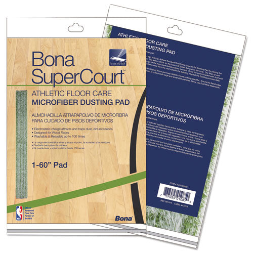 Bona SuperCourt Athletic Floor Care Microfiber Dusting Pad, 60", Green AX0003500