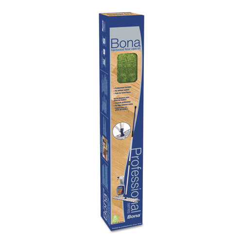 Bona Hardwood Floor Care Kit, 18" Wide Microfiber Head, 72" Silver-Blue Aluminum Handle WM710013399