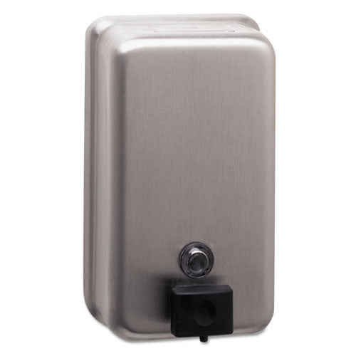 Bobrick ClassicSeries Surface-Mounted Soap Dispenser, 40 oz, 4.75 x 3.5 x 8.13, Stainless Steel B-2111